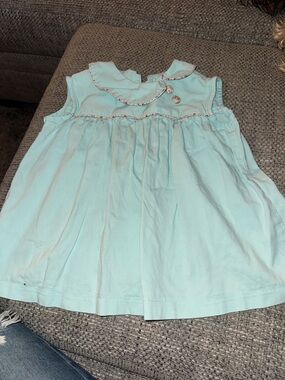Mary & Grace Light Aqua Baby Sleeveless Dress with Peter Pan Collar size 5